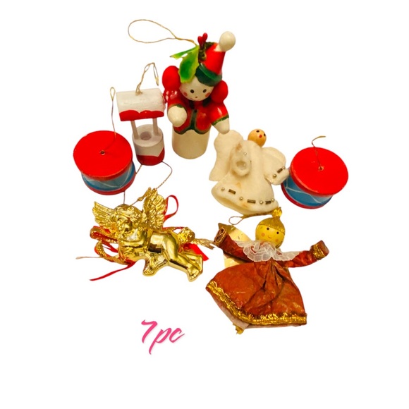 - Mini Wooden Christmas Tree Ornaments /animals ceramic figurines 52 pcs - Picture 2 of 5